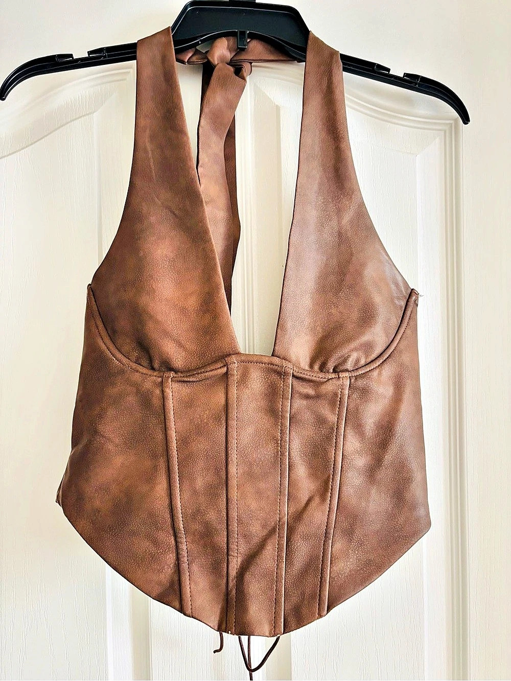 Windstop Brown Lace-Up Corset Bodysuit Size XL